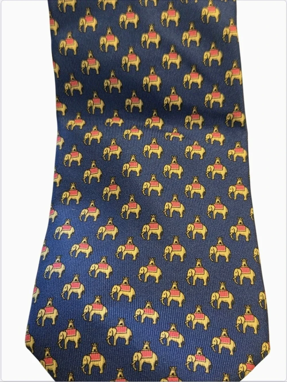 Thomas Pink Silk Royal Blue Novelty Elephant Print Tie